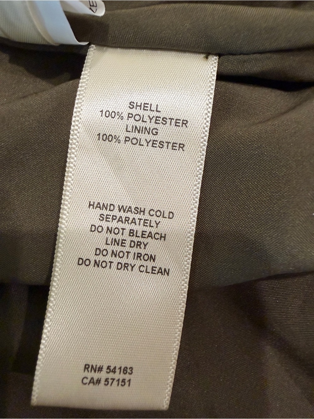 Eliza J Pleated Tie Waist Shift Dress Long Sleeve Split Neck Olive Green 6 NWT - Picture 12 of 14
